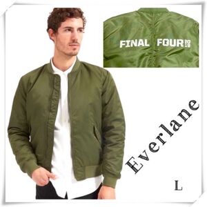 EVERLANE Final Four 2019 Zip up Classic Bomber Jacket in Army Green Size L